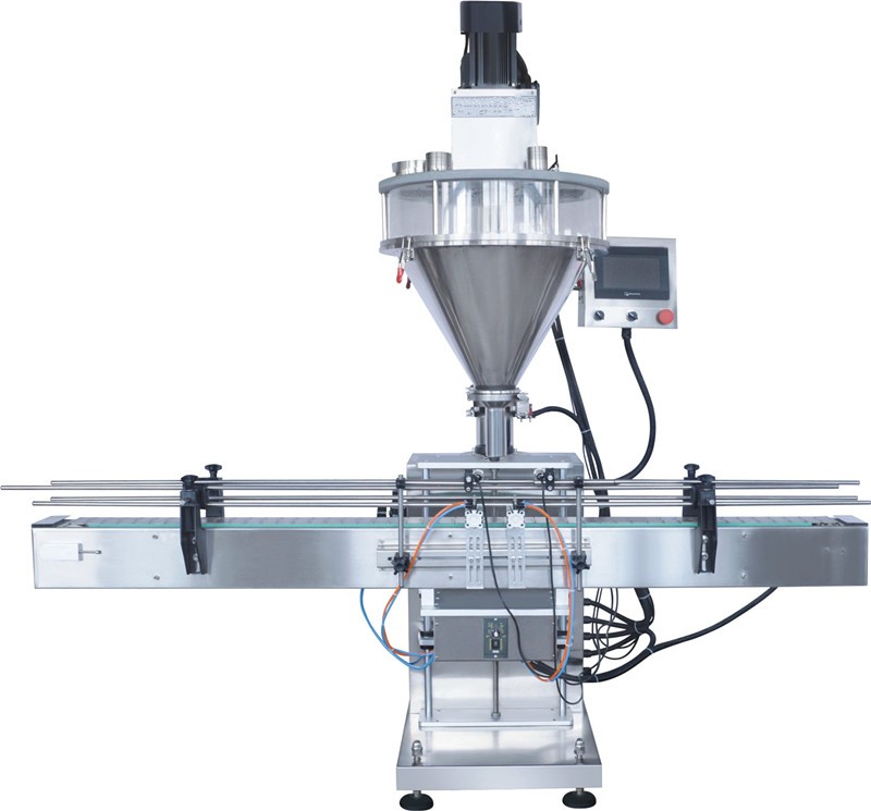 Halbautomatische Pulverfüllmaschine mit Touchscreen und Förderband