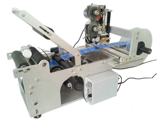 Halbautomatisches rundes Flaschenaufkleberetikett mit Codedrucker